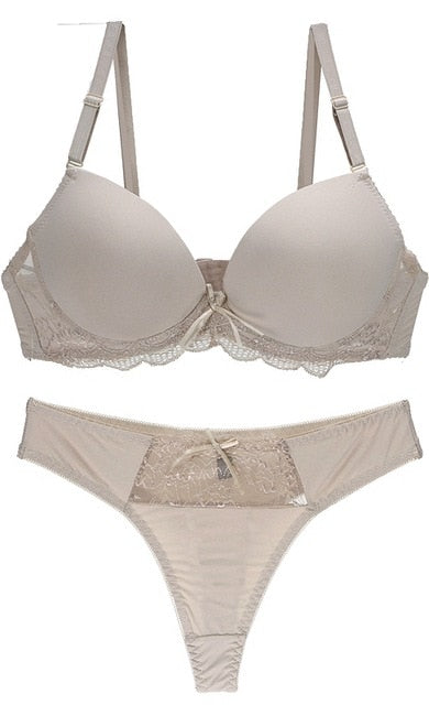 New 2019 Sexy Seamless One Piece Intimates Bras & Lingerie Set for Women Ladies Push Up Plunge Bra Dress Set