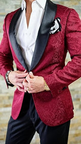 Ivory Pattern Groom Tuxedos Shawl Lapel