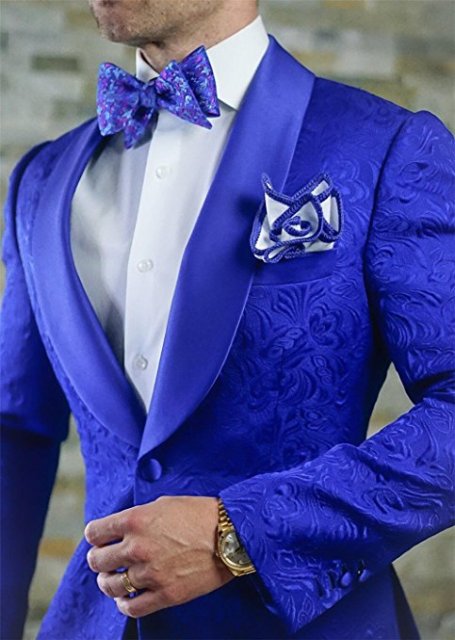 Ivory Pattern Groom Tuxedos Shawl Lapel