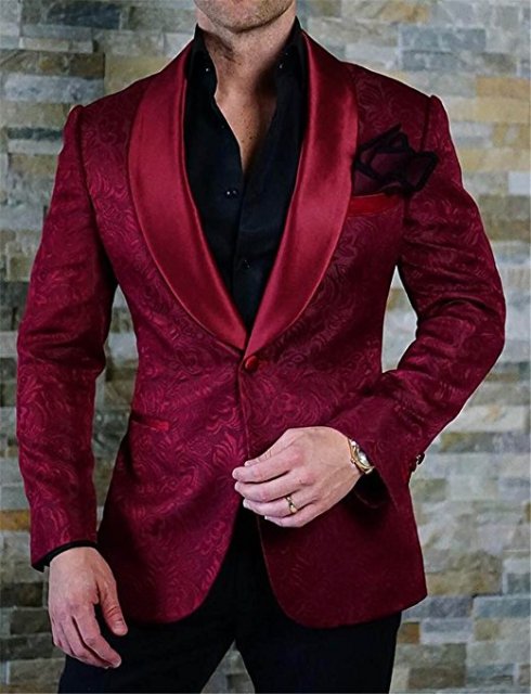 Ivory Pattern Groom Tuxedos Shawl Lapel